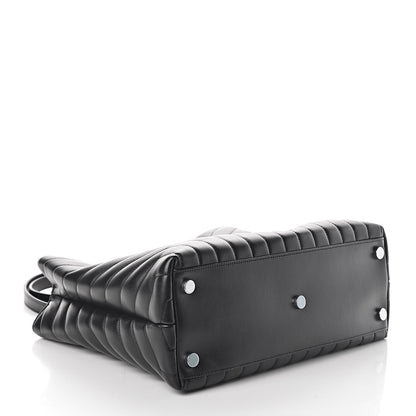 Saint Laurent Calfskin Y Quilted Monogram Large Loulou Shopper Black 4 of 9