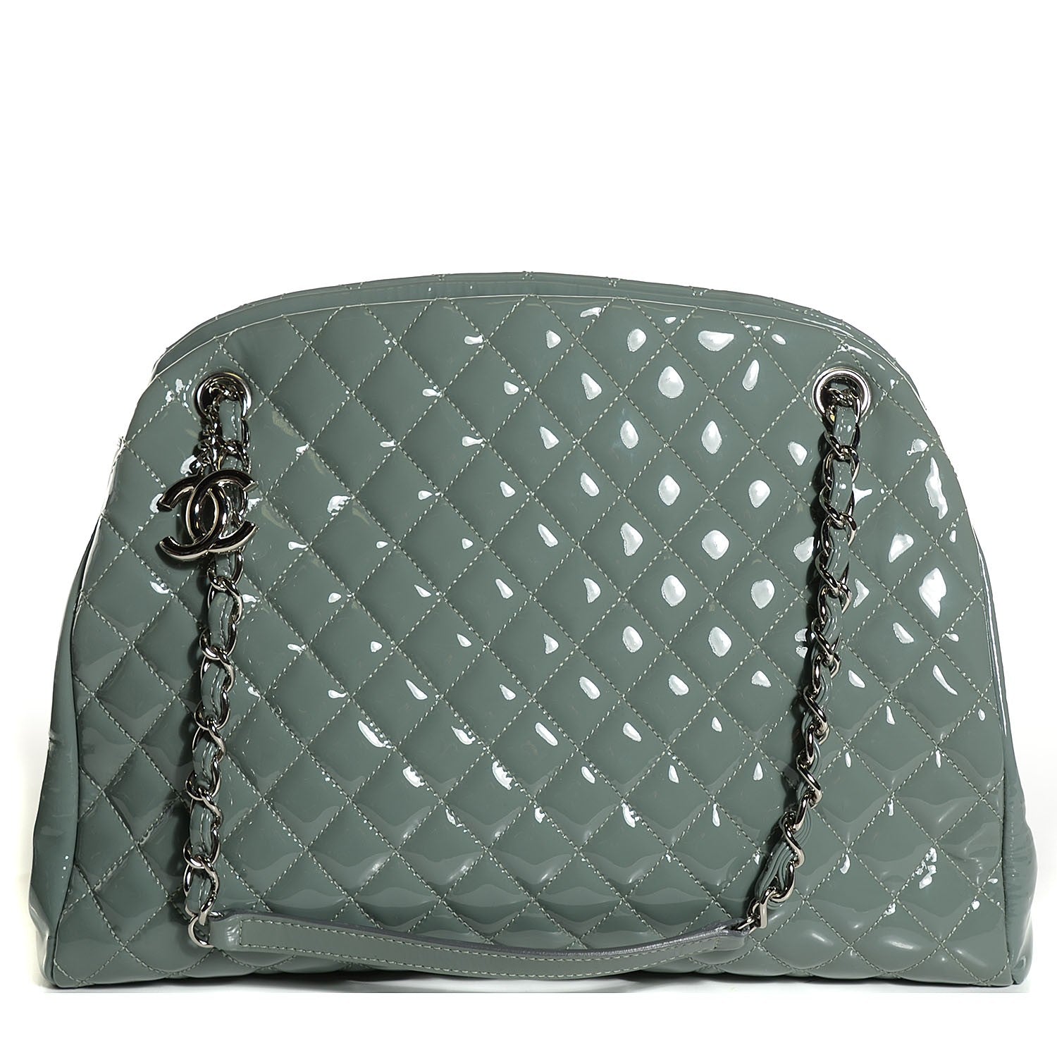Chanel Patent Quilted Large Just Mademoiselle Light Khaki 1 of 7