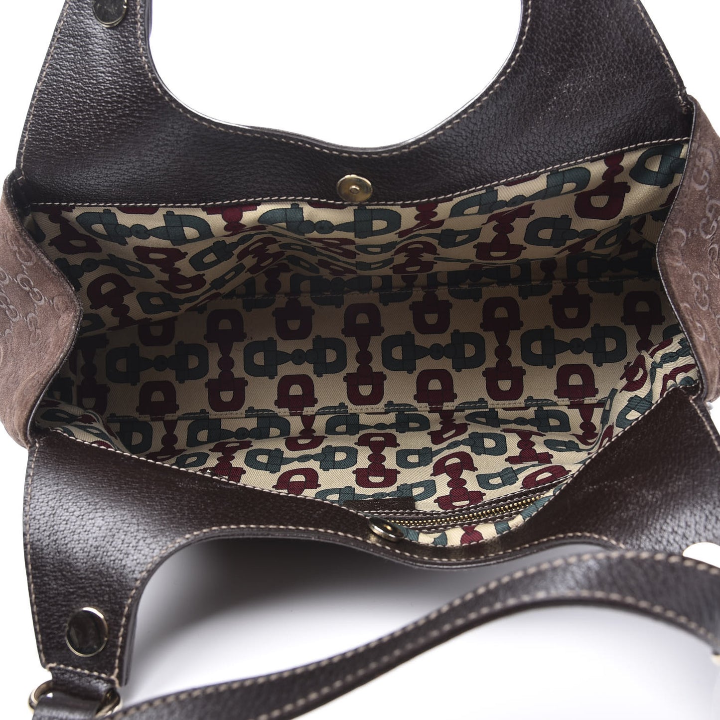 Monogram Suede Medium Charmy Shoulder Bag Dark Brown
