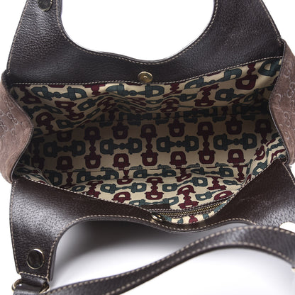 Gucci Monogram Suede Medium Charmy Shoulder Bag Dark Brown 4 of 9