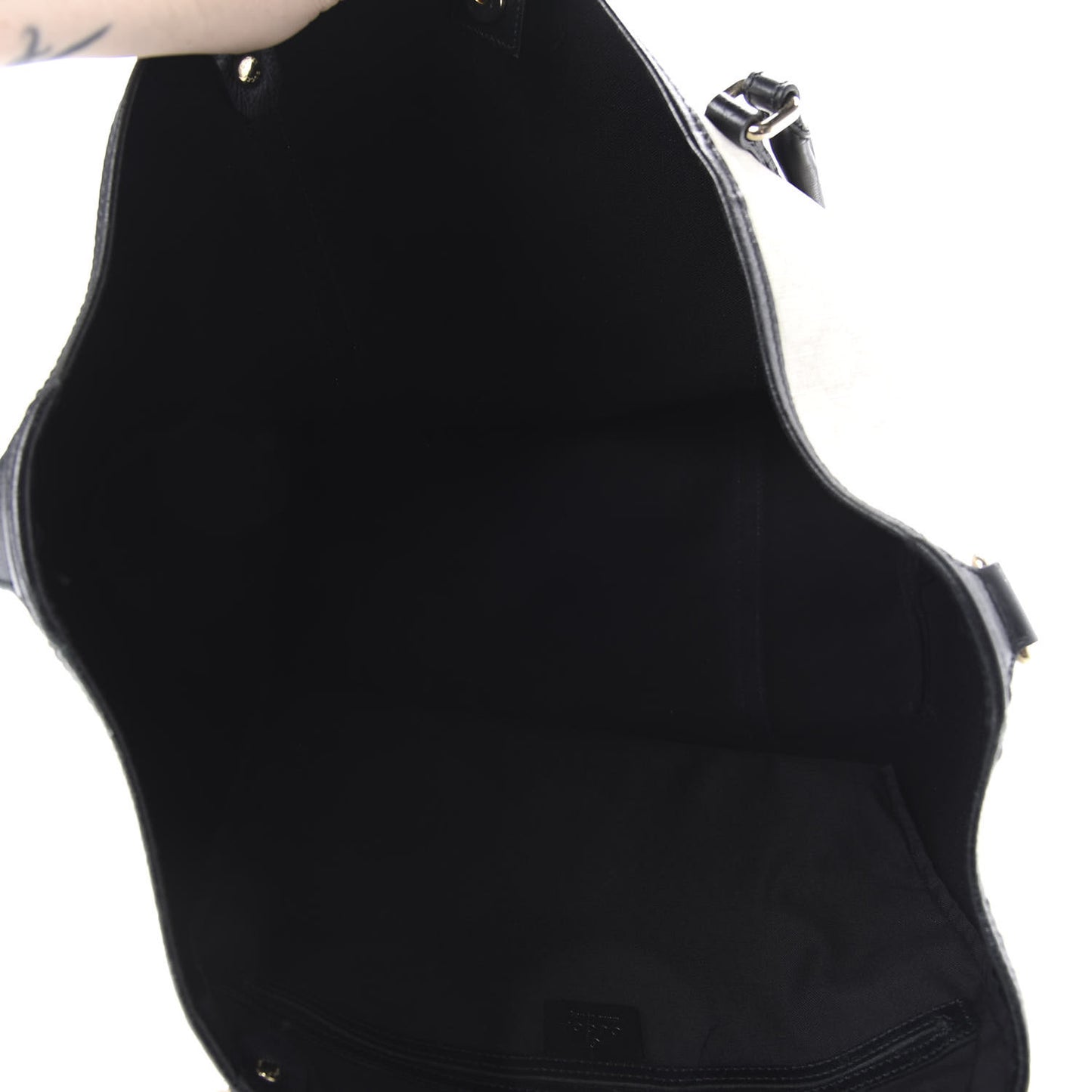 GG Plus Monogram Large Joy Tote White Black