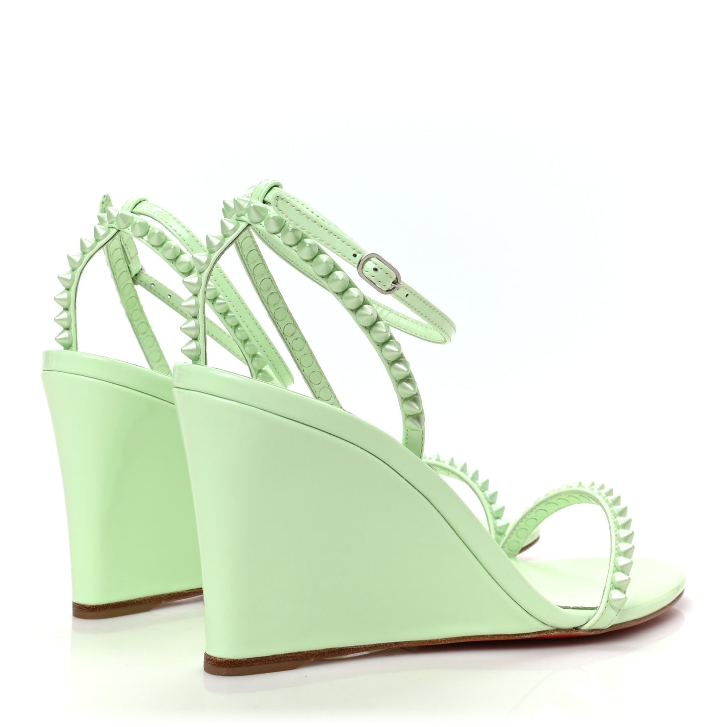 Patent Calfskin So Me Spike 85 Wedge Sandals 39 Studio Green