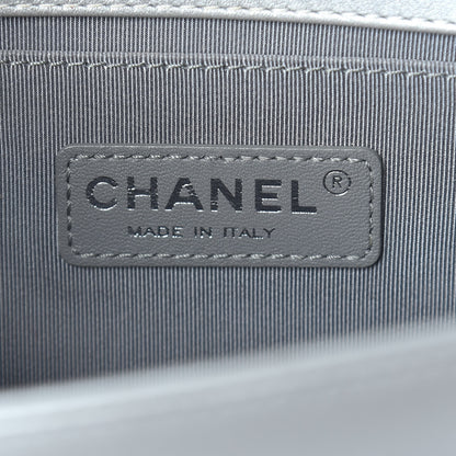 Chanel Metallic Calfskin Quilted Medium Boy Flap Silver 8 of 16