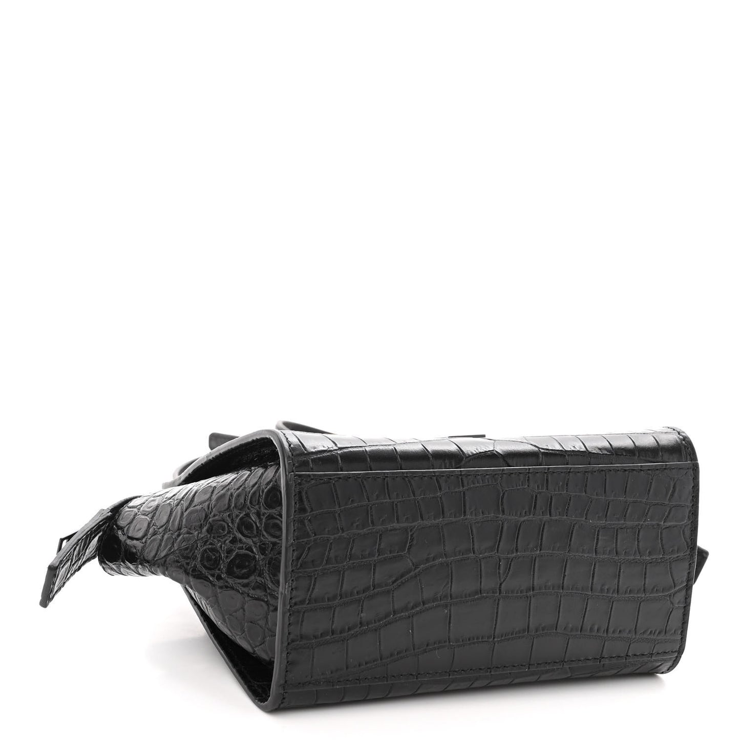 Calfskin Crocodile Embossed Monogram Toy Cabas Black