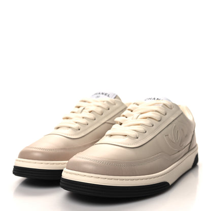 Chanel Printed Calfskin Womens CC Logo Sneakers 40.5 Beige 3 of 9