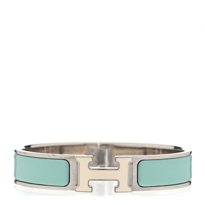 Hermes Enamel Narrow Clic Clac H Bracelet Lagon White 1 of 4