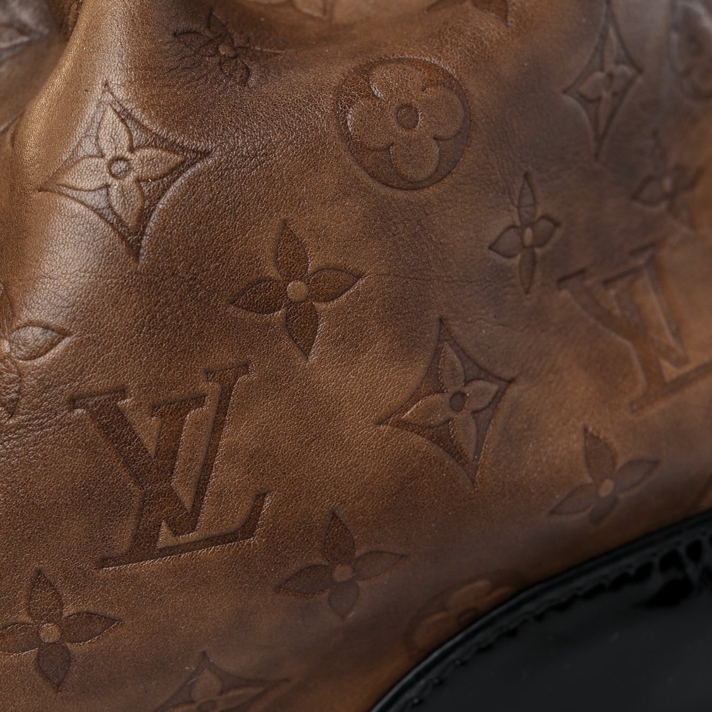 Monogram Embossed Polly Hobo Taupe