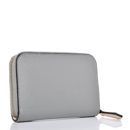 Fendi Vitello Elite Monster Eyes Studded Mini Zip Around Wallet Ghiaccio Black Multicolor 3 of 8
