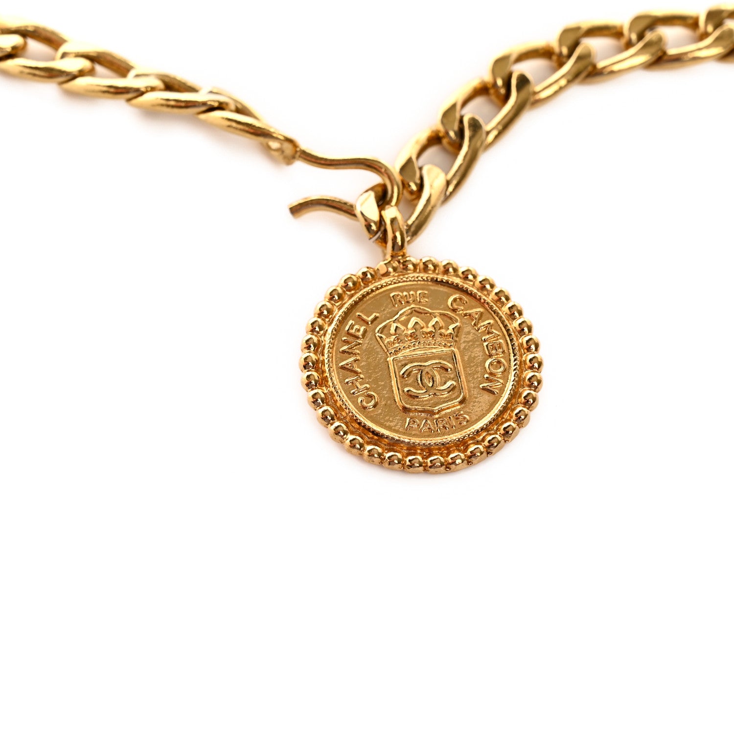 Chanel Metal Chain CC Medallion Belt Gold 3 of 4