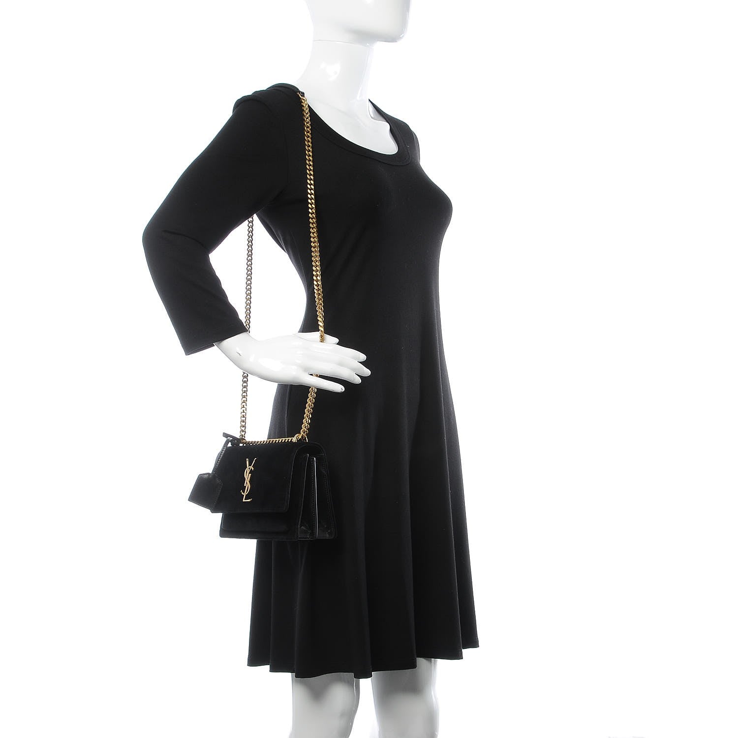 Saint Laurent Velvet Small Monogram Sunset Black 2 of 6