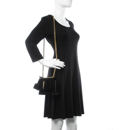 Saint Laurent Velvet Small Monogram Sunset Black 2 of 6