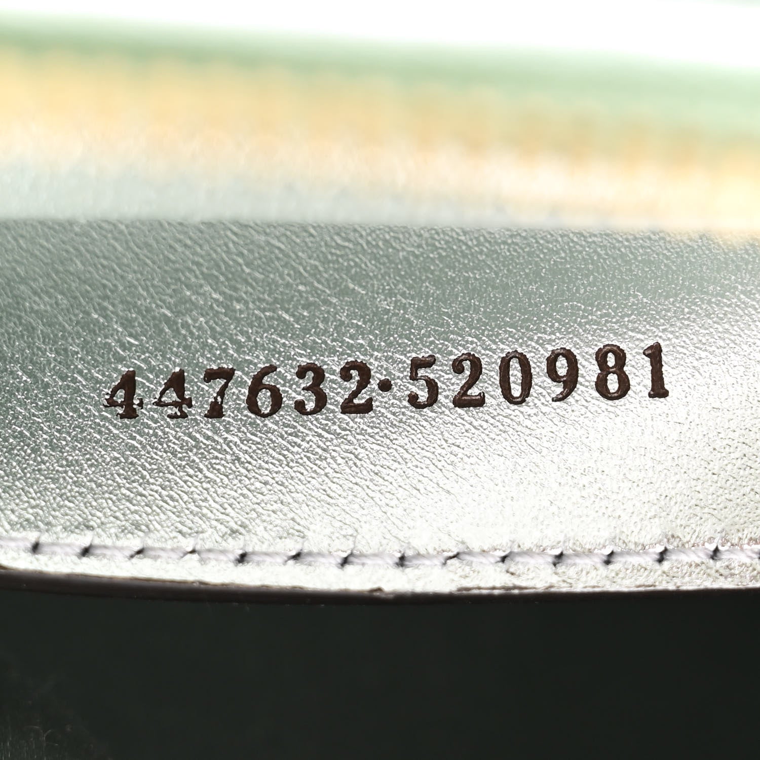 Gucci Iridescent Nappa Chevron Matelasse Small GG Marmont Chain Shoulder Bag Iridescent Salvy Green 7 of 11