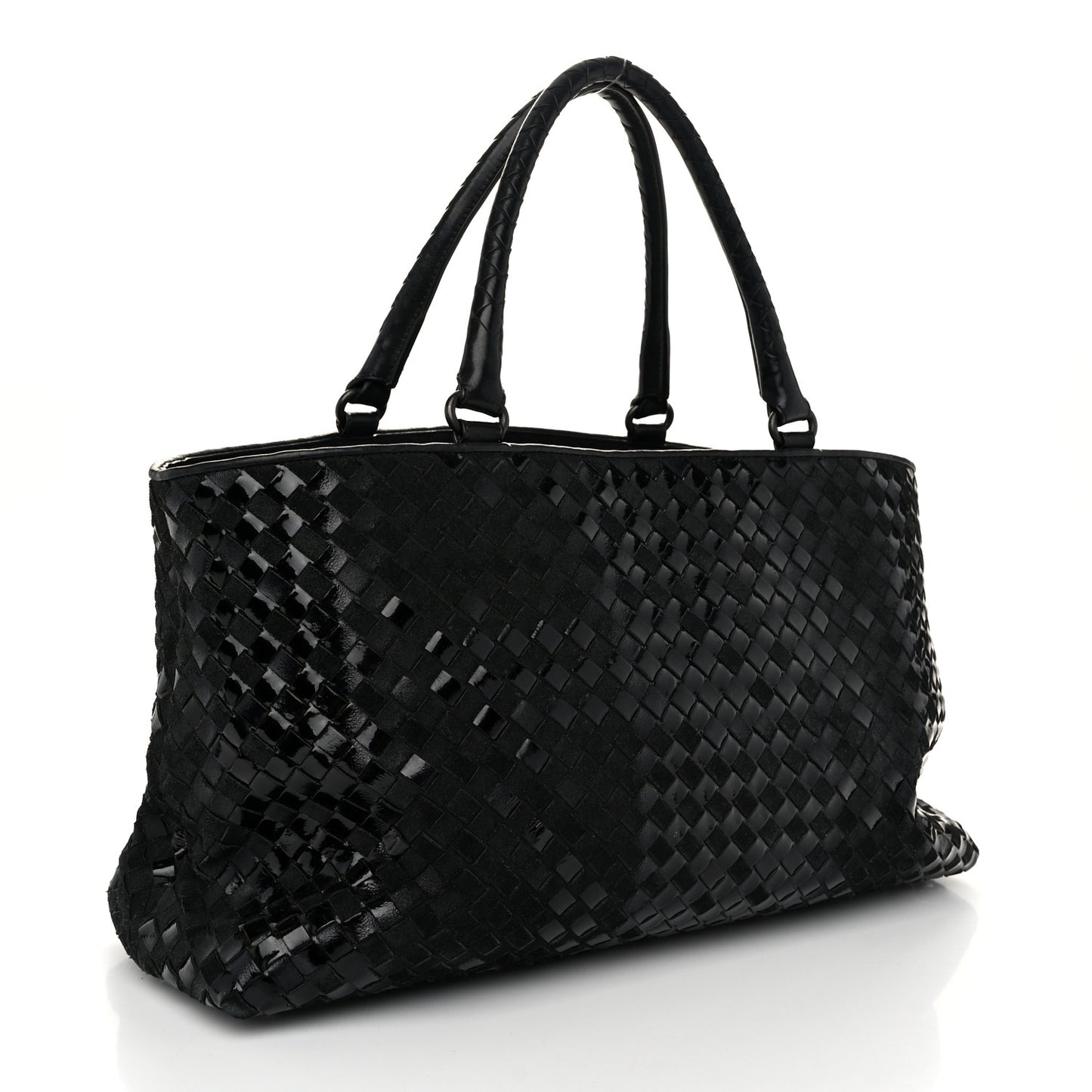 Intrecciato Rugiada Vintaga Medium Shopper Black