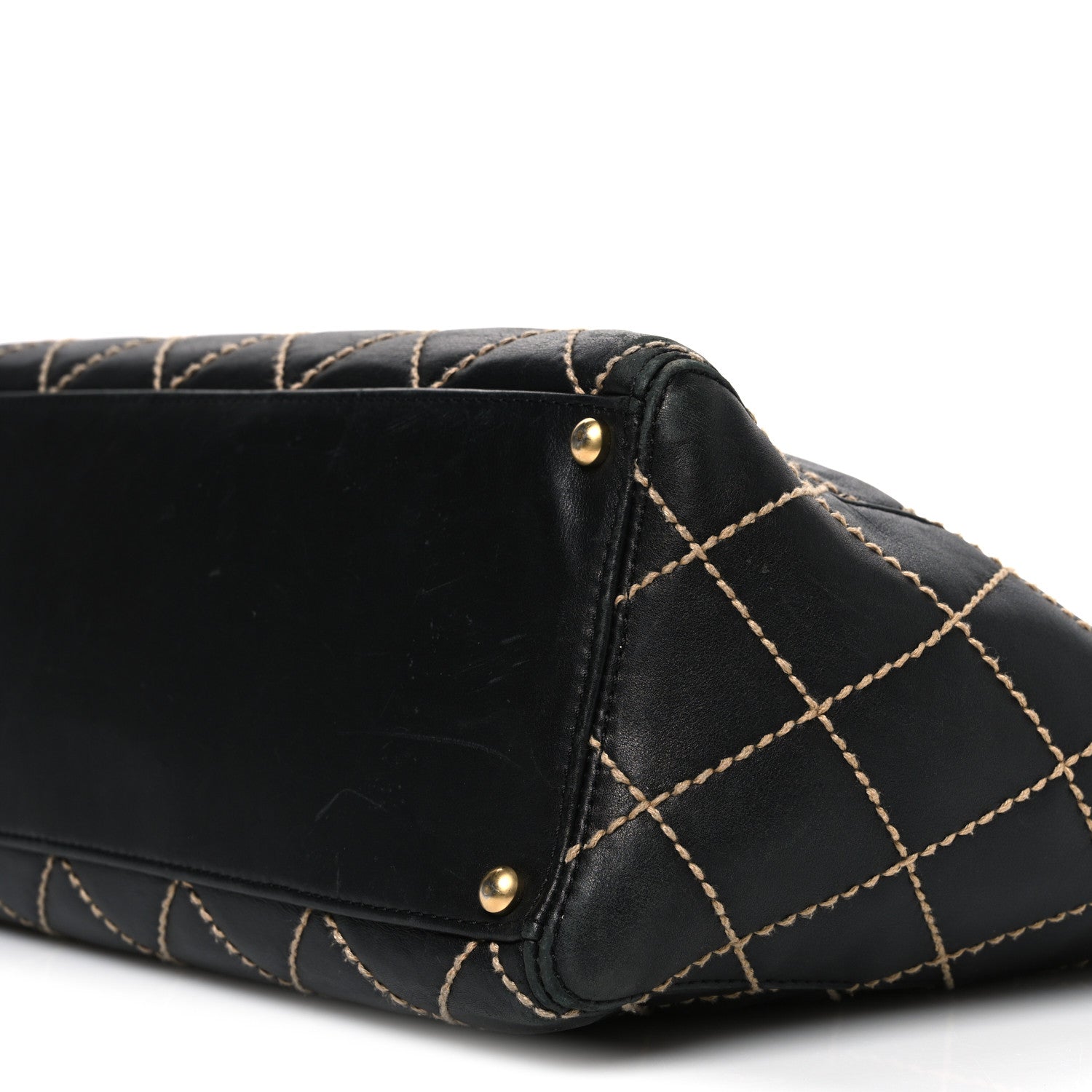 Chanel Calfskin Contrast Stitch Surpique Tote Black 10 of 11