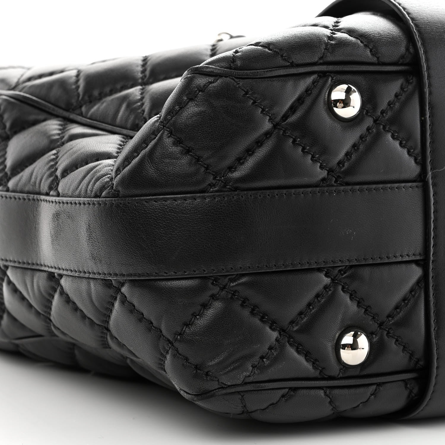 Chanel Lambskin Quilted Large Easy Carry Shopping Tote Black 9 of 11