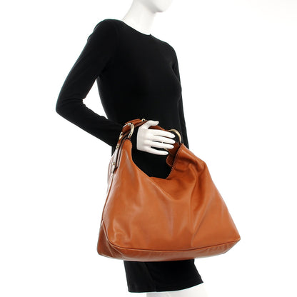 Gucci Calfskin Large Horsebit Chain Hobo Brown 2 of 11