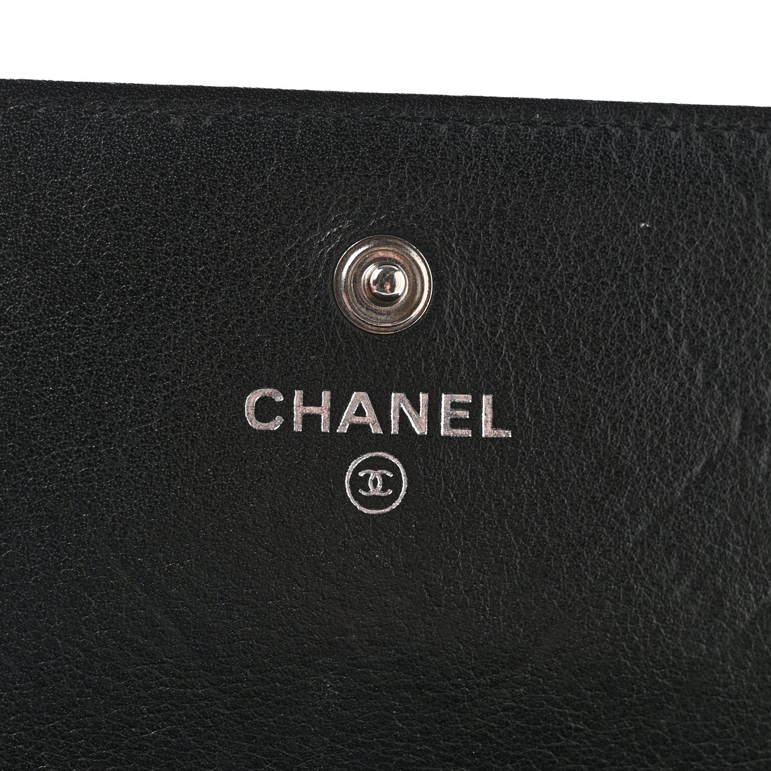Chanel Calfskin Diamond Stitched Flap Wallet Black 6 of 15