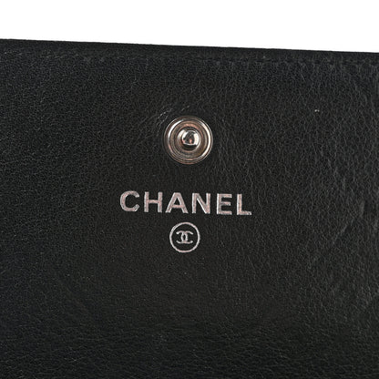 Chanel Calfskin Diamond Stitched Flap Wallet Black 6 of 15