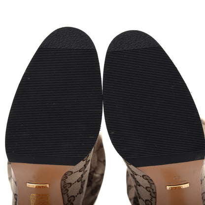 Gucci Monogram Lisa Mid Heel Boots 38 Beige Ebony 9 of 12