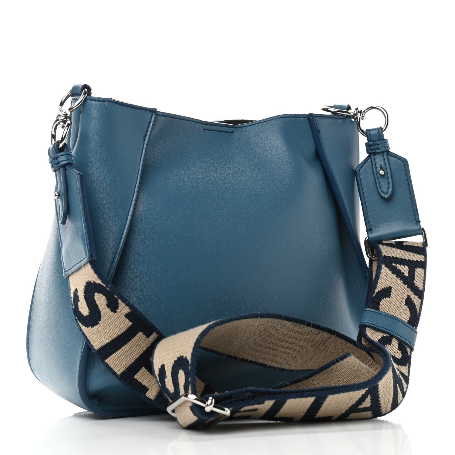 Stella McCartney Eco Alter Nappa Perforated Logo Mini Crossbody Teal 3 of 14