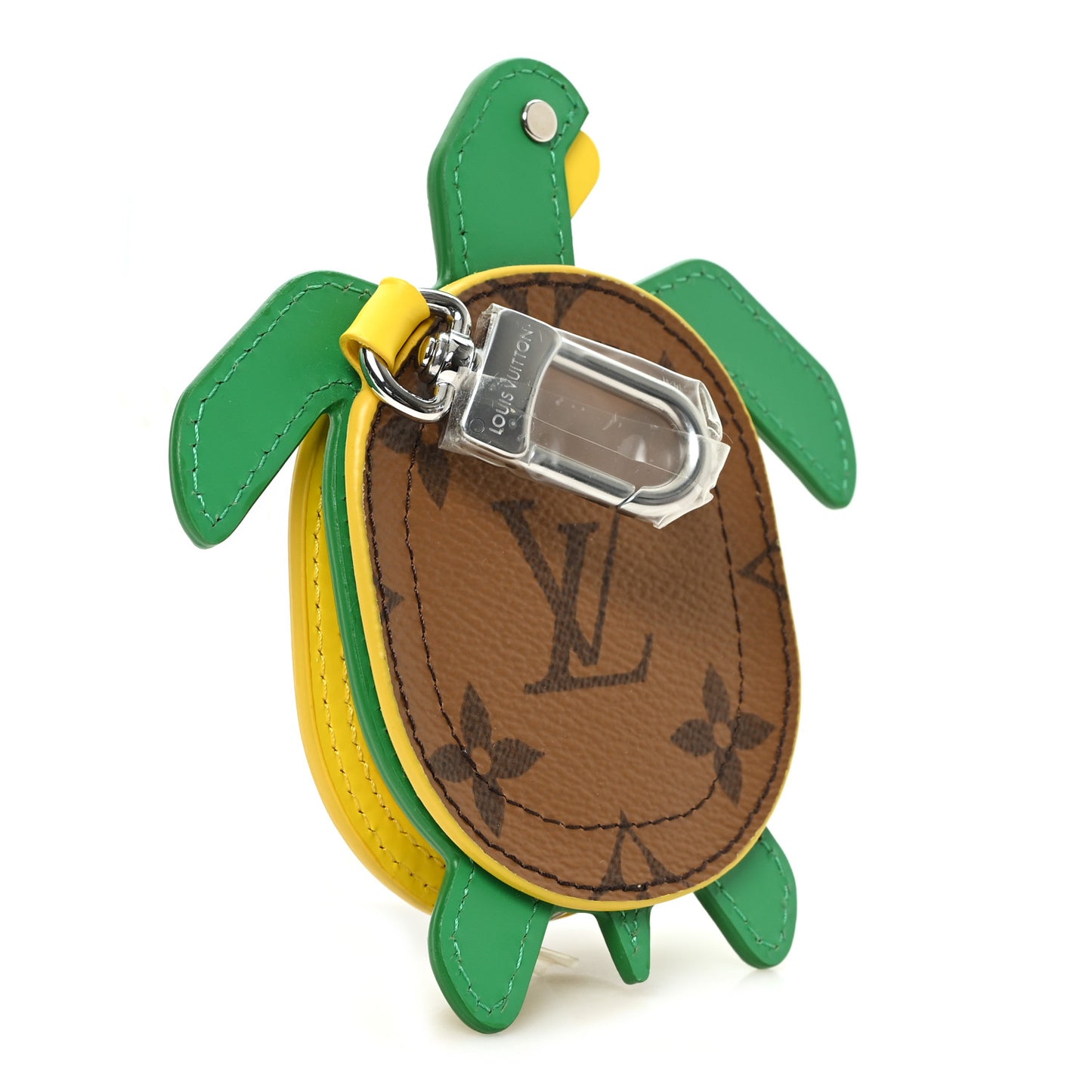 Monogram Calfskin LV Turtle Pouch Bag Charm Brown