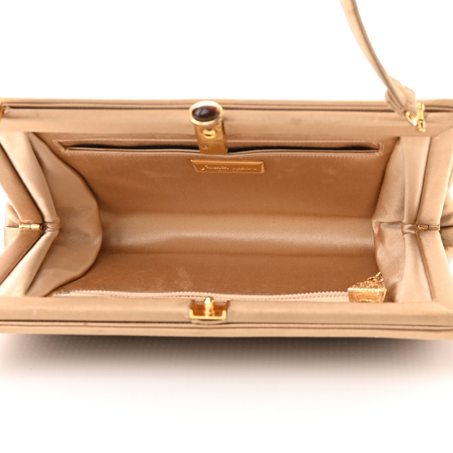 Crystal Satin Clutch Gold