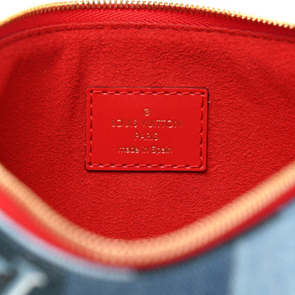 Louis Vuitton Denim Monogram Patchwork City Pouch Blue Rouge 6 of 7