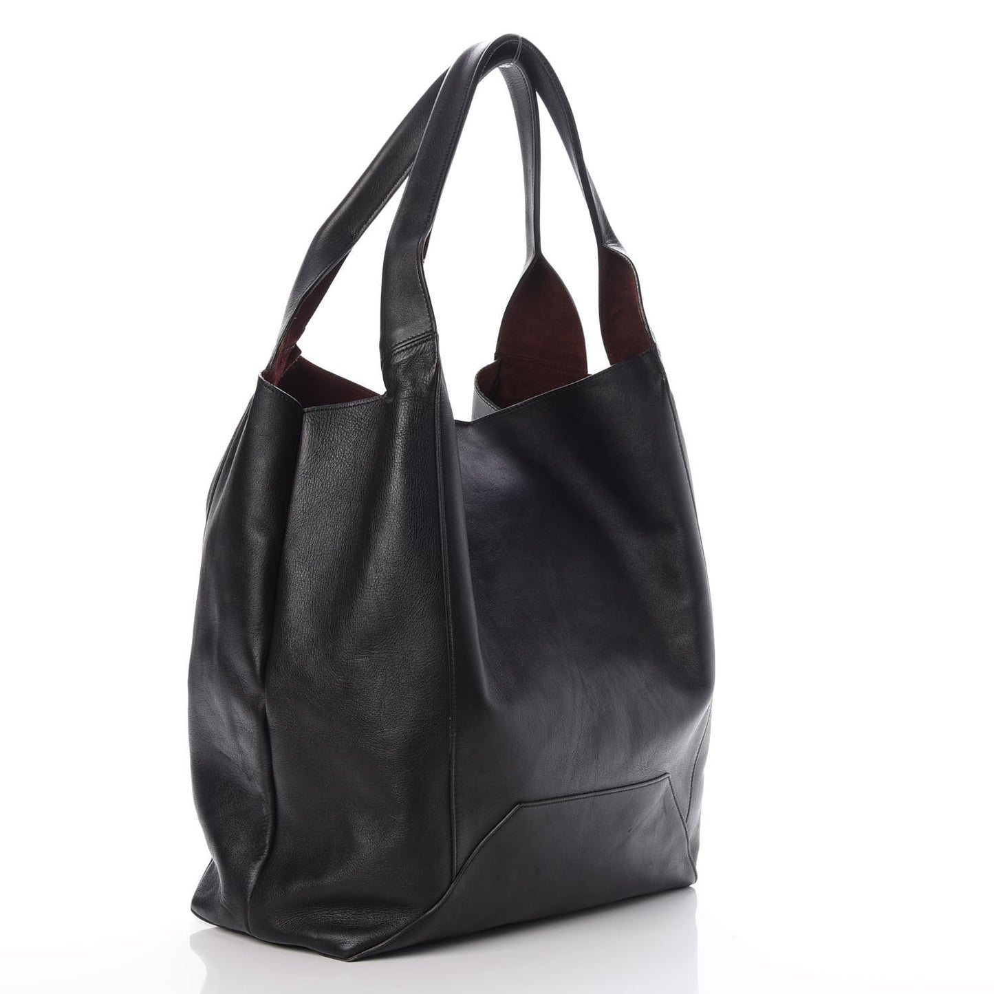 Shiny Smooth Calfskin Hobo Black