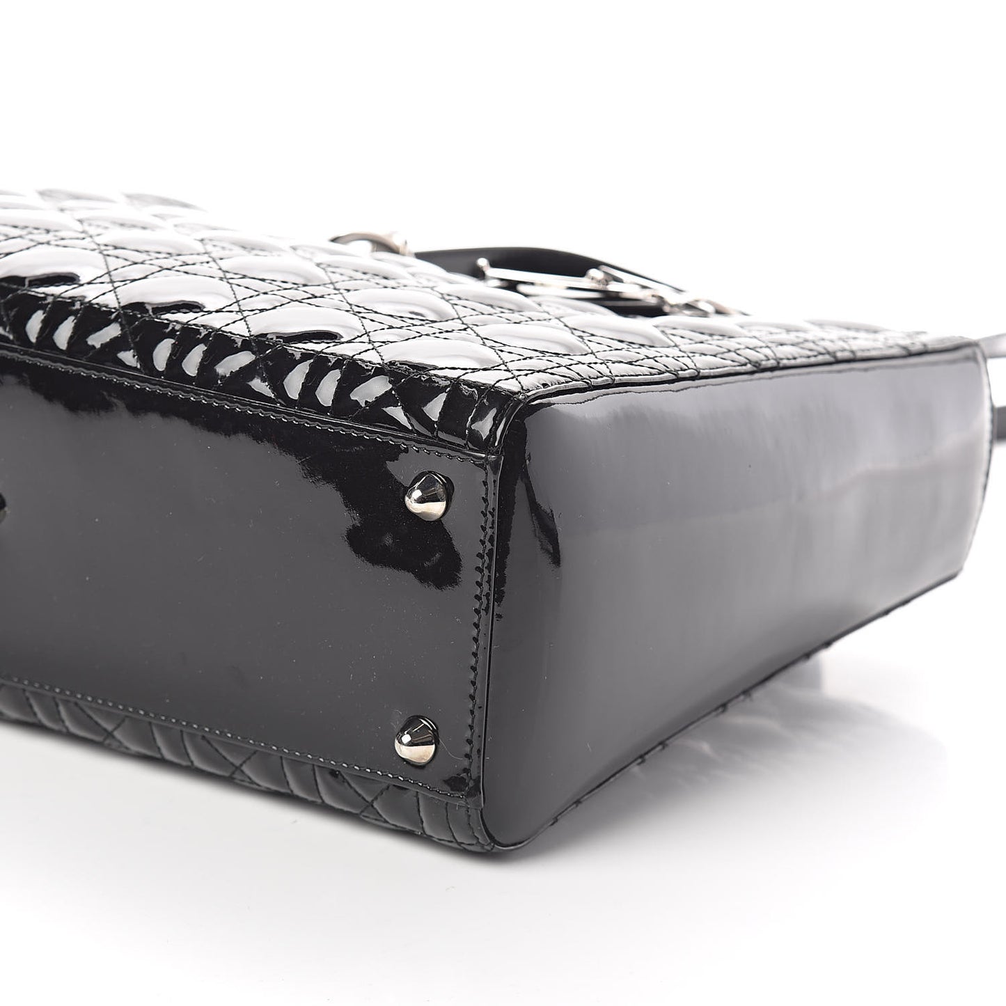 Patent Cannage Large Lady Dior Black