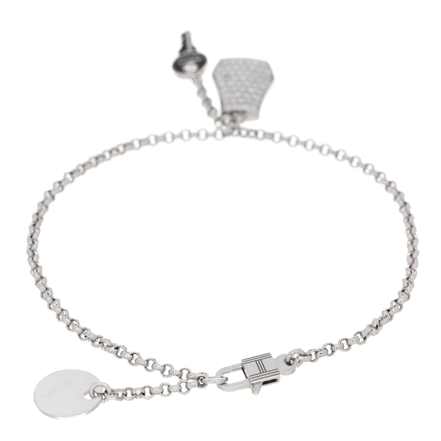 18K White Gold Diamond PM Kelly Clochette Bracelet SH