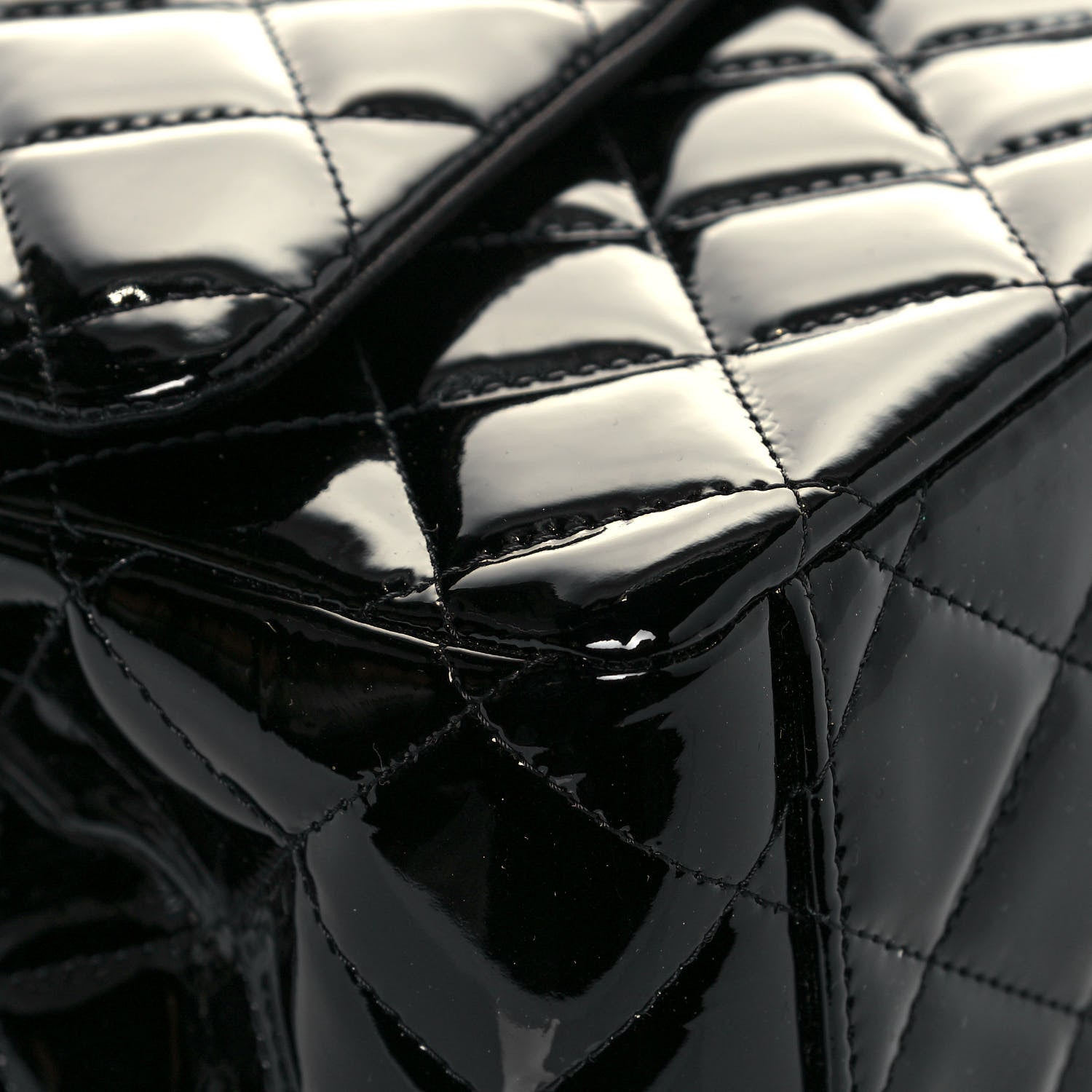 Chanel Patent Quilted Maxi Double Flap Black 9 of 14