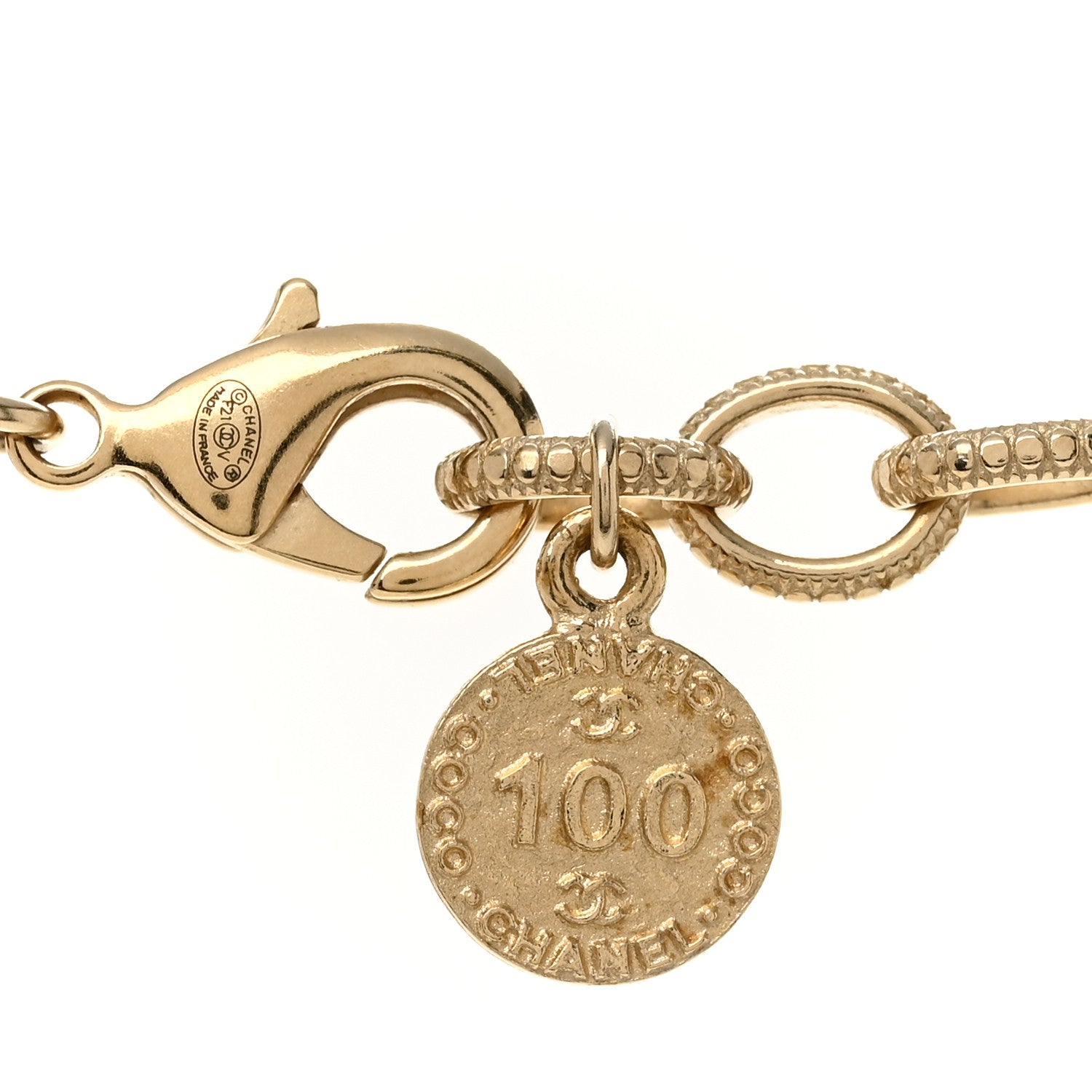 Chanel Pearl CC 100th Anniversary Necklace Light Gold 6 of 7