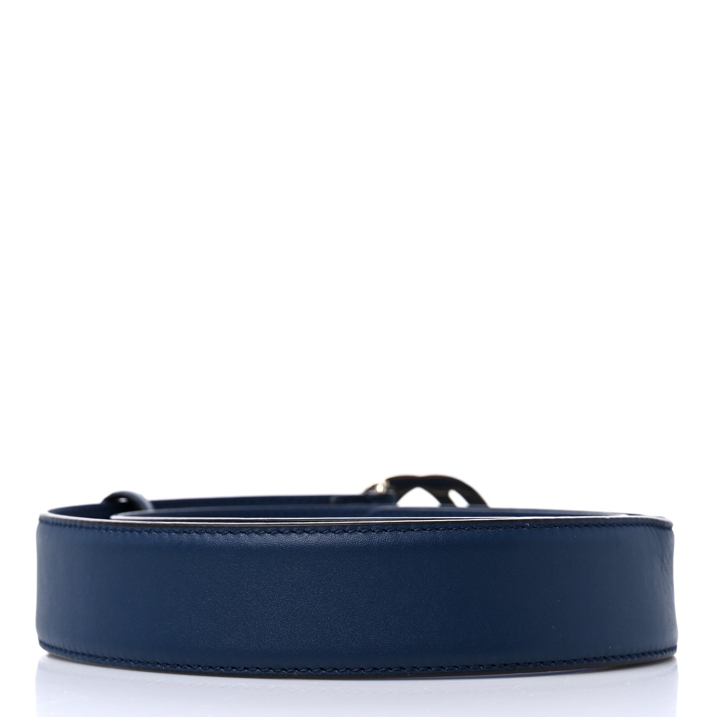 Moon Calfskin Interlocking G 37mm Belt 85 34 Cobalt Blue