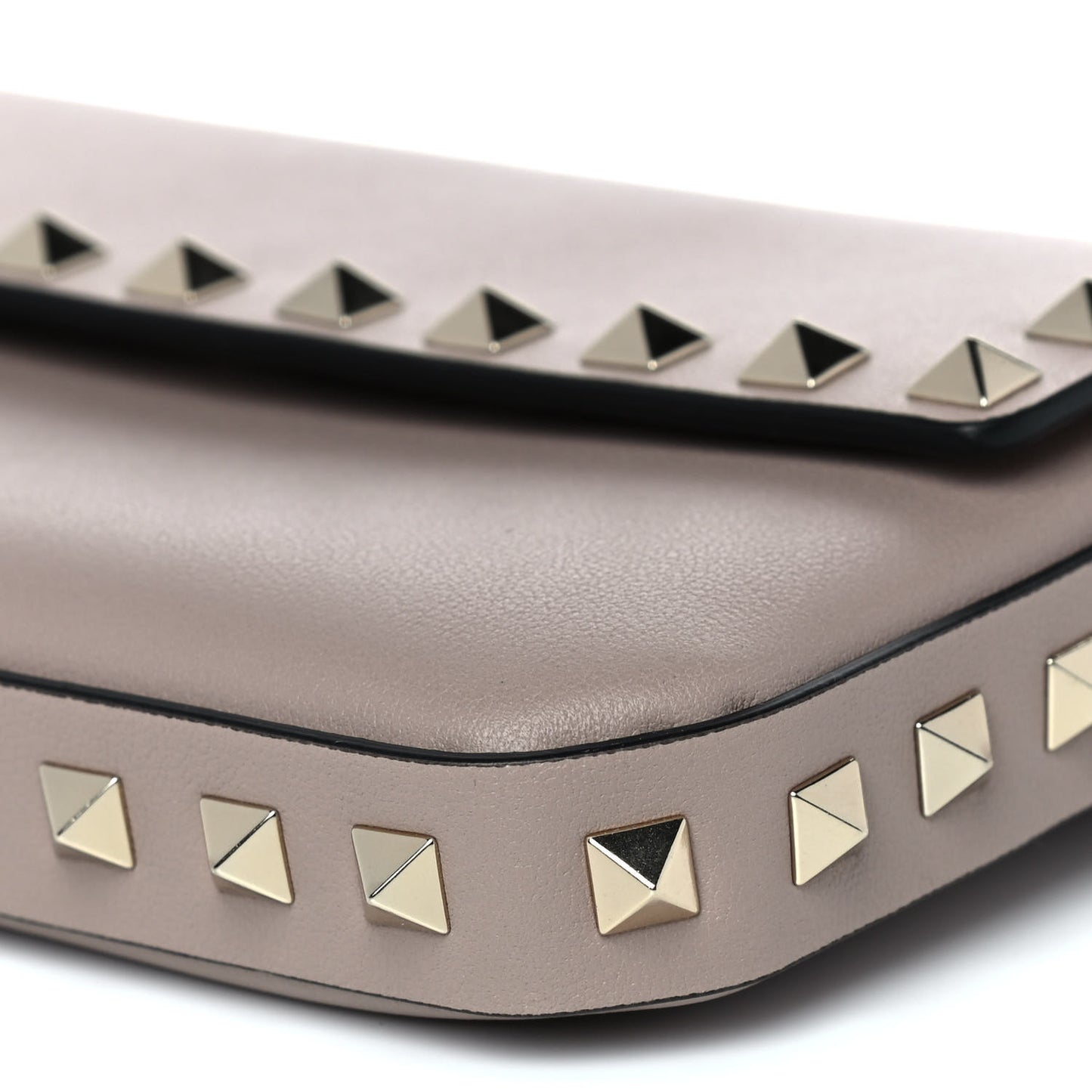 Vitello Rockstud Crossbody Pouch Poudre