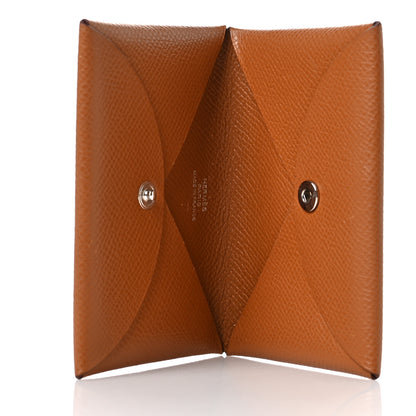 Hermes Epsom Calvi Card Case Gold 5 of 6