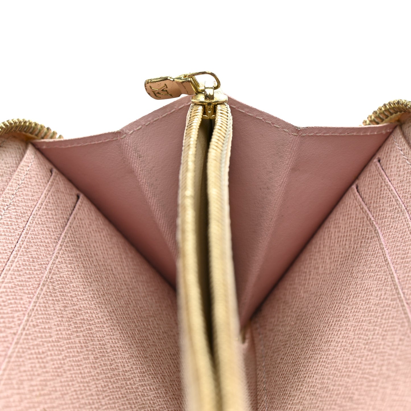 Damier Azur Clemence Wallet Rose Ballerine