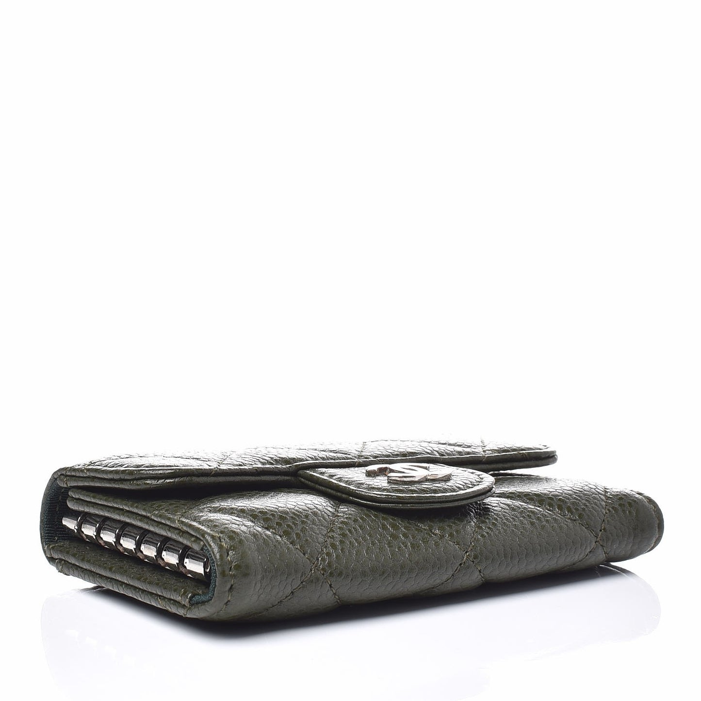 Caviar Quilted 6 Key Holder Green