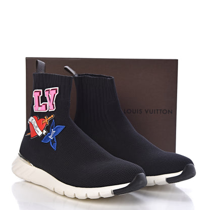 Louis Vuitton Stretch Fabric LV Black Heart Sock Sneaker 38 Black 11 of 11