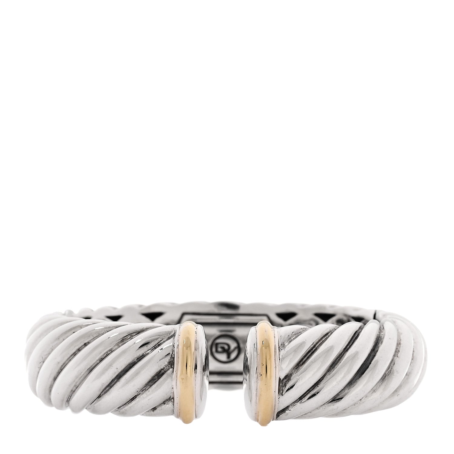 David Yurman Sterling Silver 18K Yellow Gold 15mm Waverly Bracelet 1 of 4