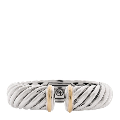 David Yurman Sterling Silver 18K Yellow Gold 15mm Waverly Bracelet 1 of 4
