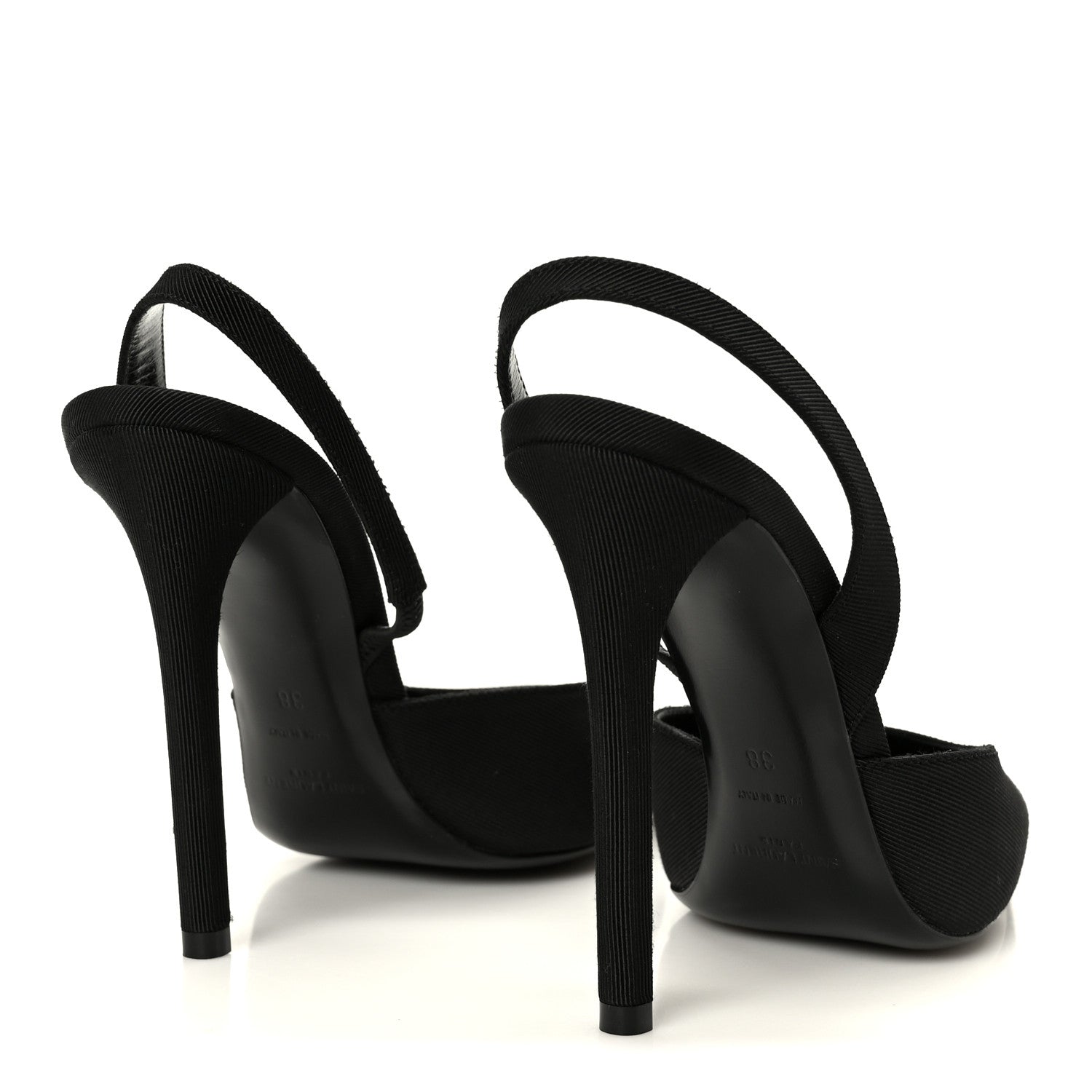 Saint Laurent Grosgrain Penelope Slingback Pump 38 Black 5 of 10