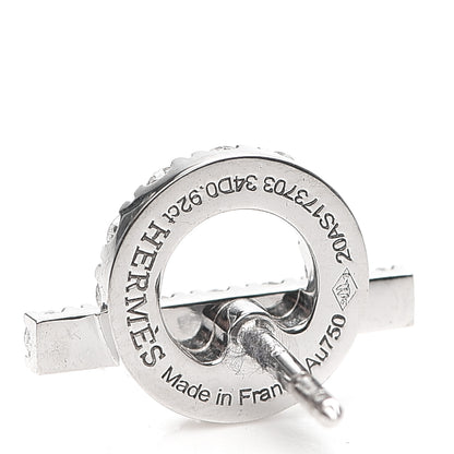 Hermes 18K White Gold Diamond Finesse Earrings 4 of 5