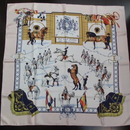 Hermes Silk Real Escuela Andaluza Del Arte Ecuestre Scarf 90 1 of 8