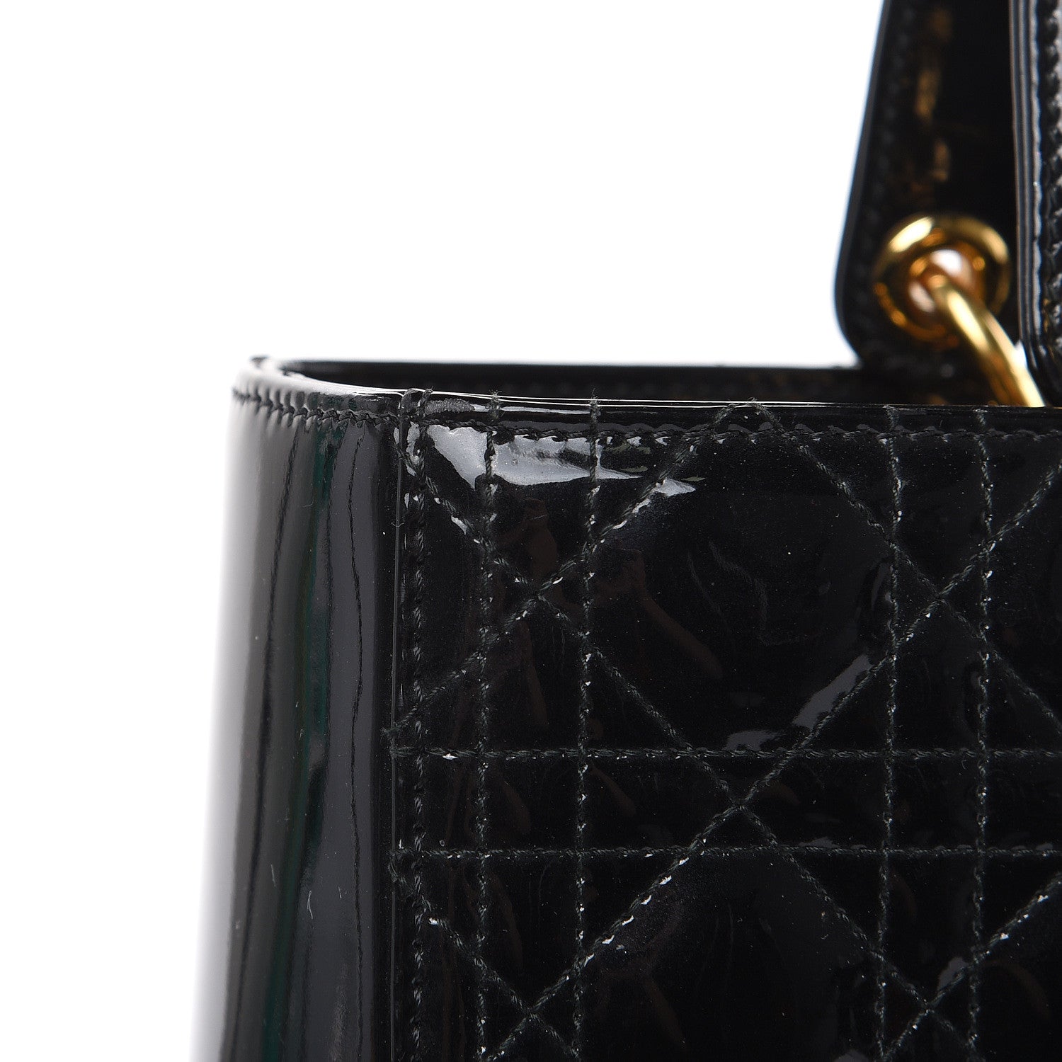 Christian Dior Patent Cannage Large Lady Dior Black 12 of 13