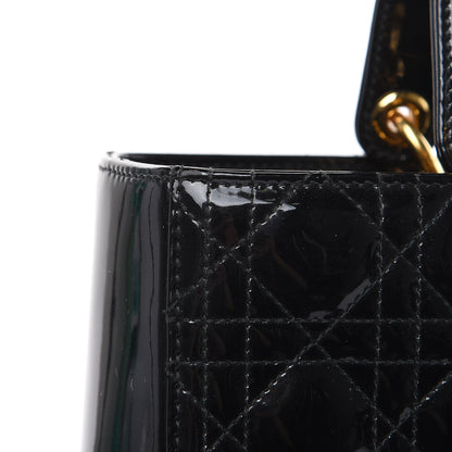 Christian Dior Patent Cannage Large Lady Dior Black 12 of 13