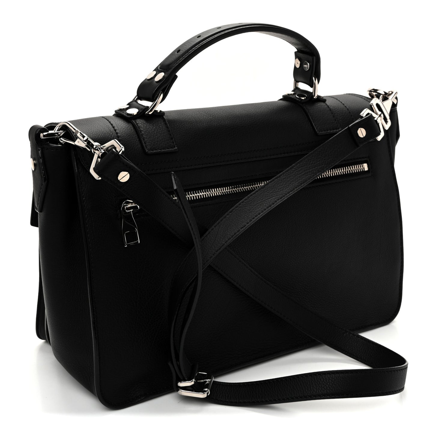 Soft Grainy Calfskin Medium PS1 Satchel Black