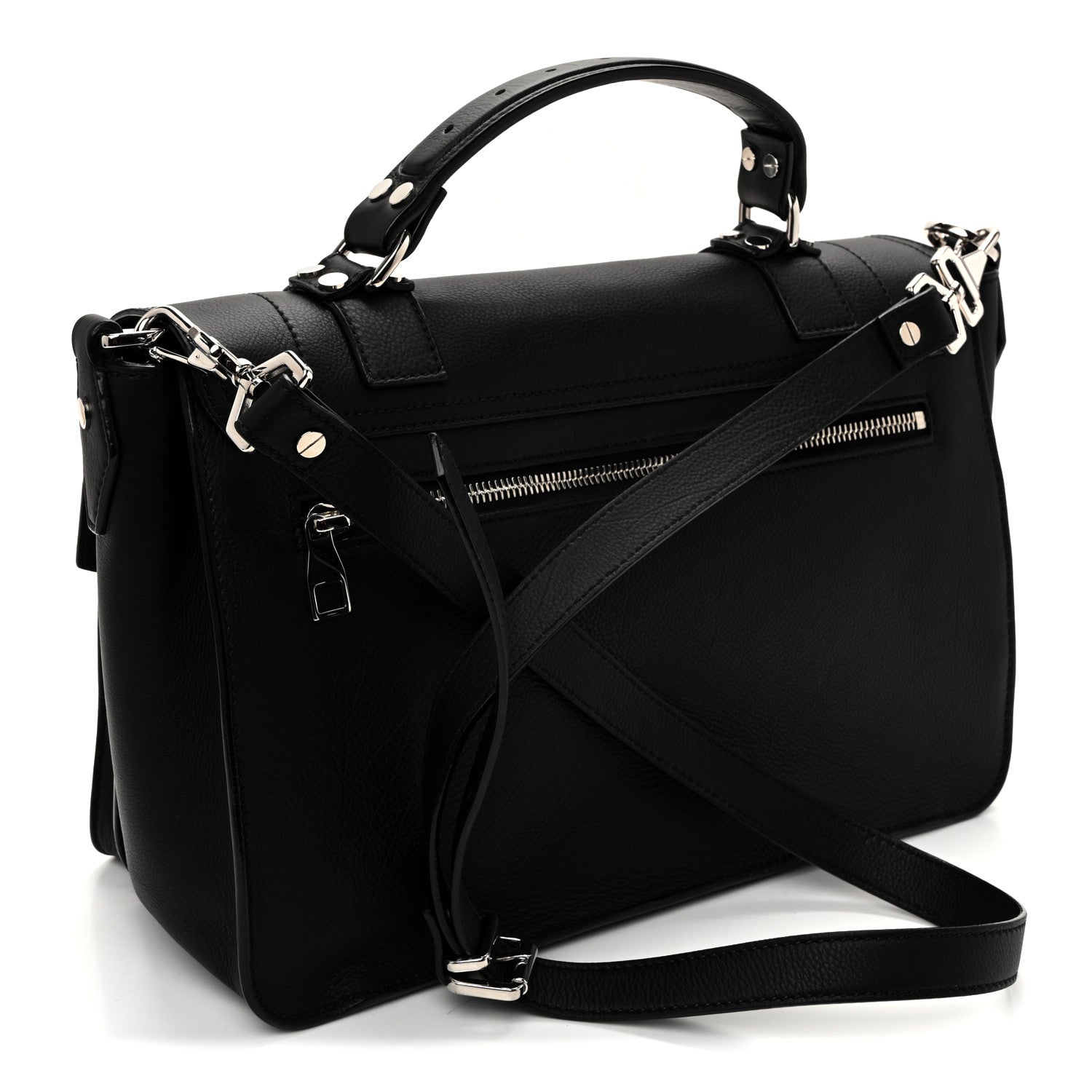 Proenza Schouler Soft Grainy Calfskin Medium PS1 Satchel Black 3 of 9