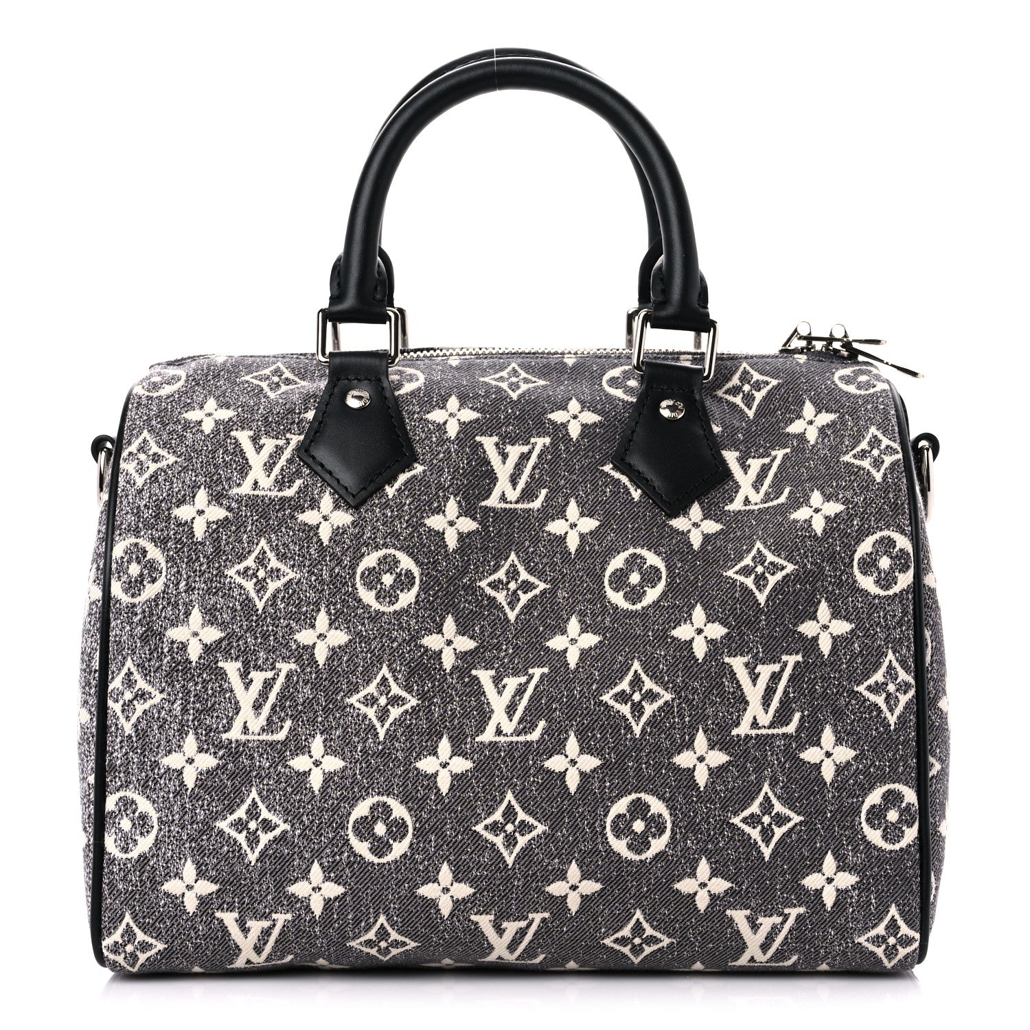 Louis Vuitton Denim Monogram Jacquard Speedy Bandouliere 25 Black 1 of 9