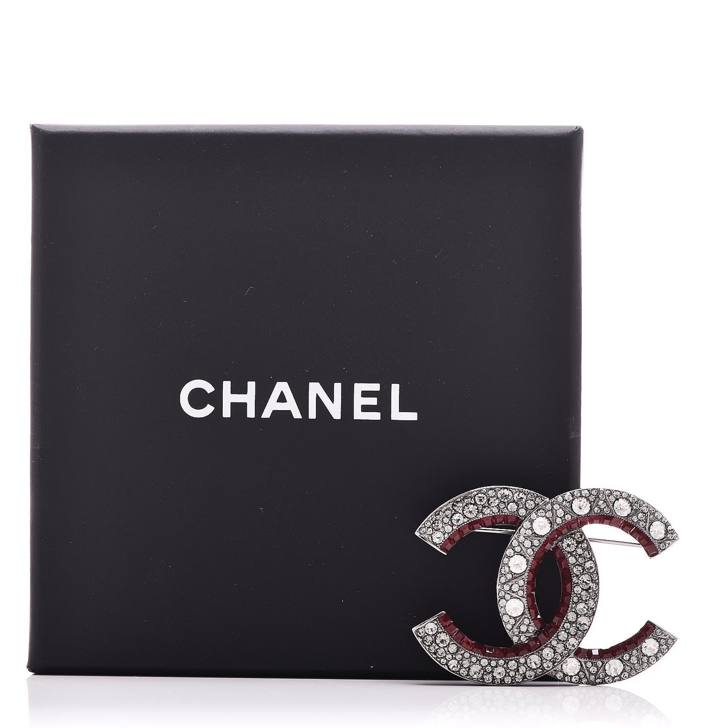 Ruthenium Crystal CC Brooch Red