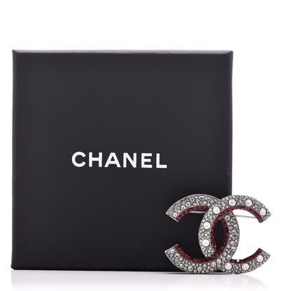 Chanel Ruthenium Crystal CC Brooch Red 6 of 6